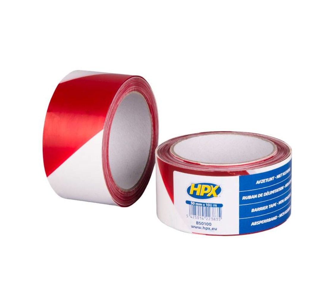 HPX tapes HPX Barrier tape - Afzetlint rood wit - B50100 / B70100