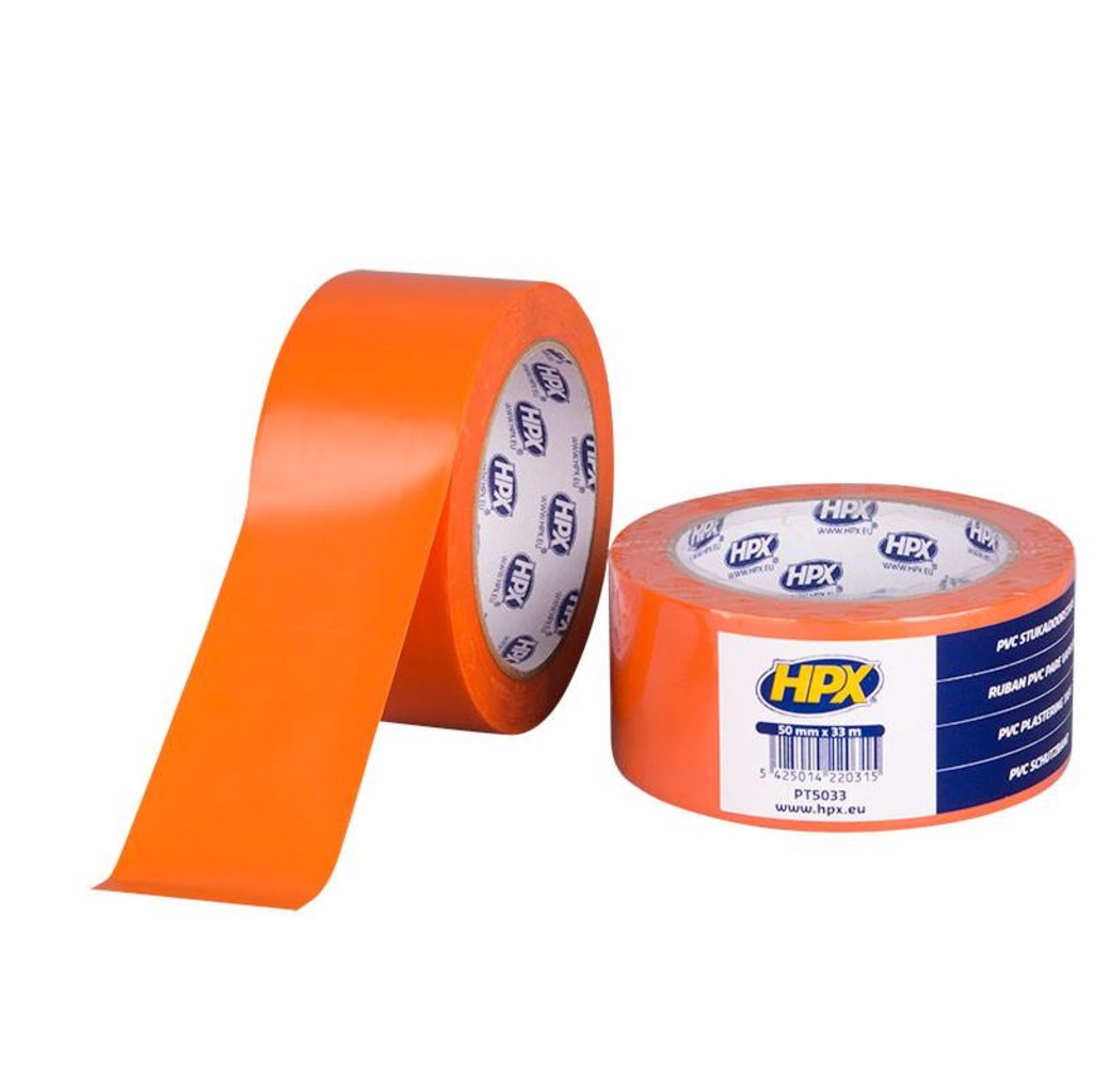 HPX tapes HPX PVC Beschermingstapes oranje 50 mm x 33 meter PT5033