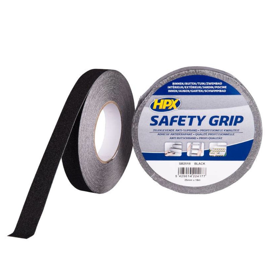 HPX tapes HPX Anti-slip safety grip tape zwart 25 mm x 18 meter SB2518