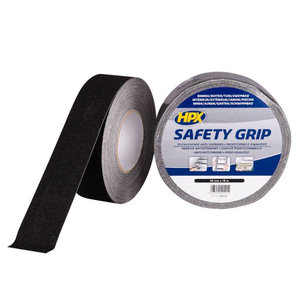 HPX tapes HPX Anti-slip safety grip tape zwart 50 mm x 18 meter SB5018