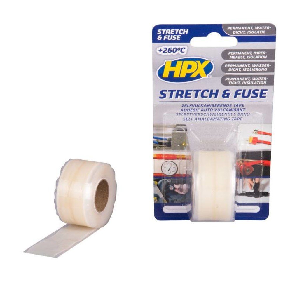 HPX tapes HPX Stretch & Fuse vulkaniserende tape - 25 mm x 3 meter - transparant - SI2503