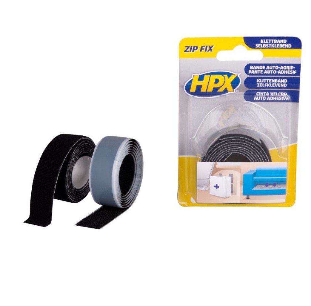 HPX tapes HPX Zip Fix Klittenband (haak+lus) 2x20mm x 1 meter ZF2001