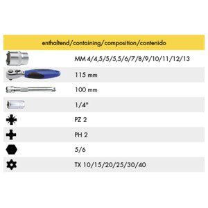 Heytec Tools Heytec Dopsleutelset 1/4" 25-Delig 50829-3019 - 1