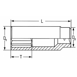 Heytec Tools Heytec Dopsleutel lang 1/2" -  14 mm - 1