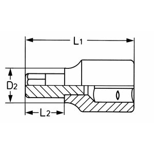 Heytec Tools Heytec Dopsleutel 1/2" inbus 6 x 62 mm 50850-31-3 - 1