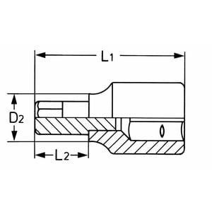 Heytec Tools Heytec Dopsleutel 1/2" inbus 17 x 62 mm 50850-31-8 - 1