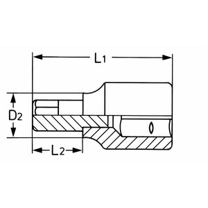 Heytec Tools Heytec Schroevendraaier dopsleutel sleuf 1/4" - 4 mm 50825-30-3 - 1