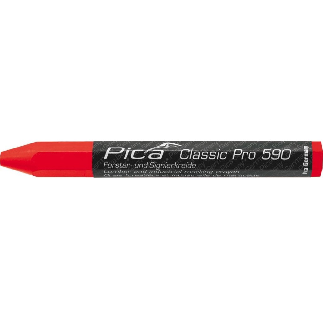 Pica Pica 590/40 Markeerkrijt PRO - Ø12x120 mm - rood - 12 stuks