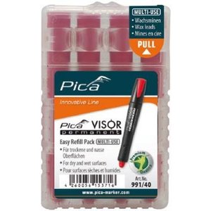 Pica Pica 991/40 Navulling tbv permanent marker visor - rood - 4 stuks