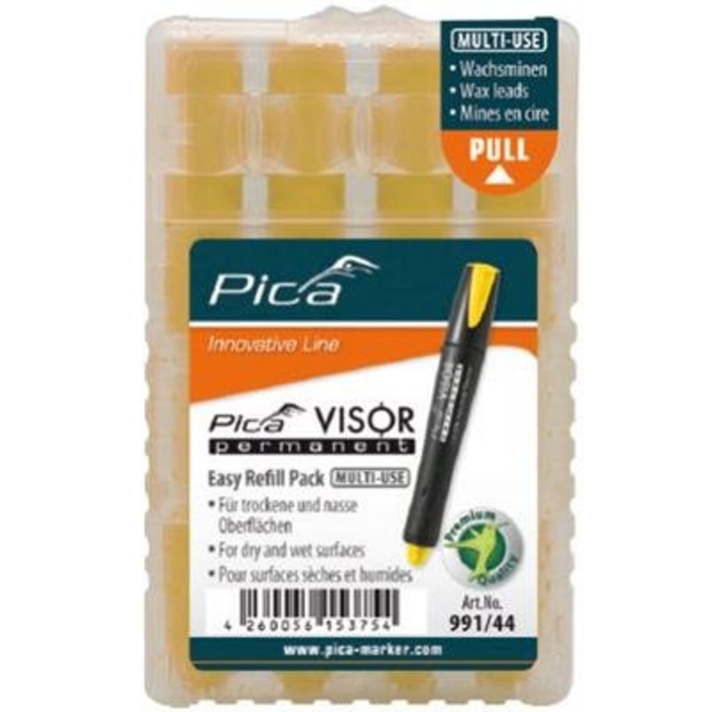 Pica Pica 991/44 Navulling tbv permanent marker visor - geel - 4 stuks