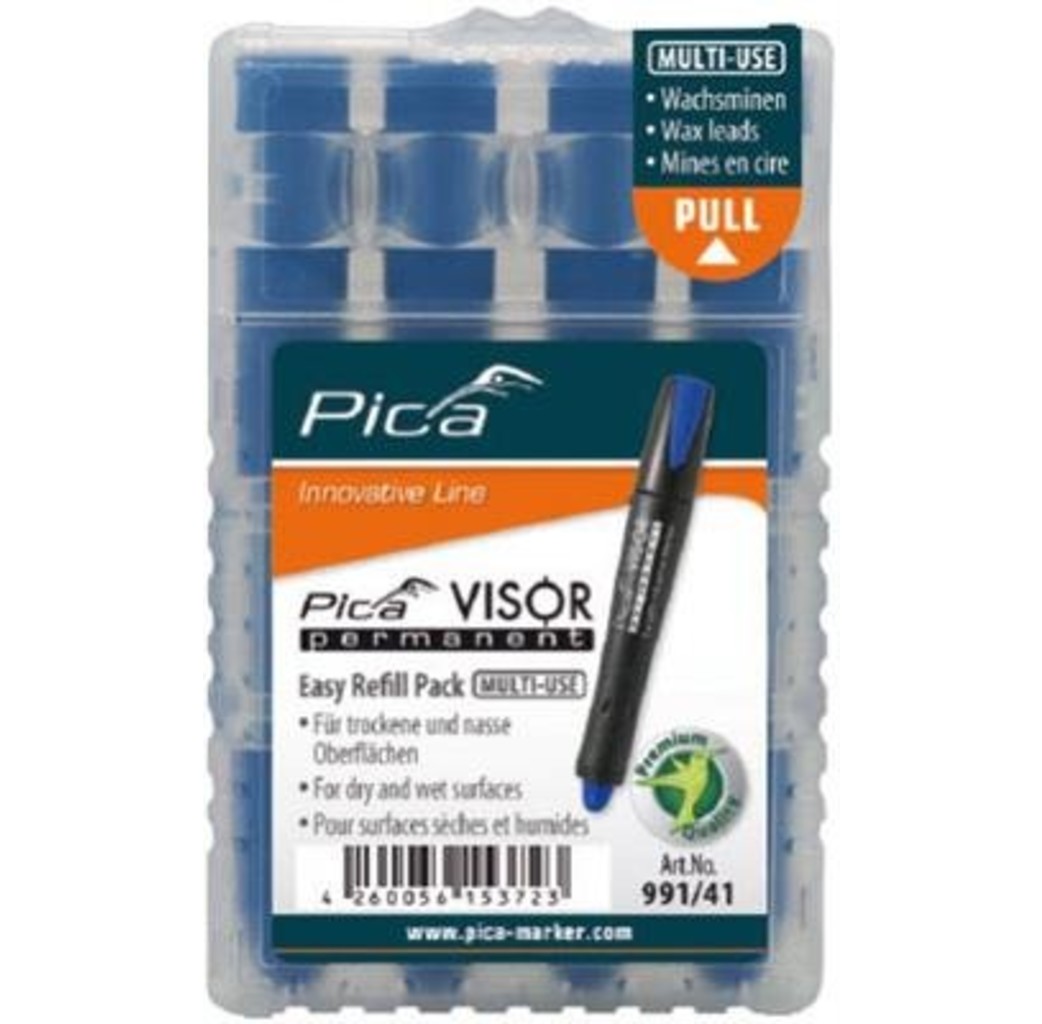 Pica Pica 991/41 Navulling tbv permanent marker visor - blauw - 4 stuks