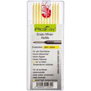 Pica Pica Dry 4032 Navulling tbv 3030 potlood  - geel - 10 stuks