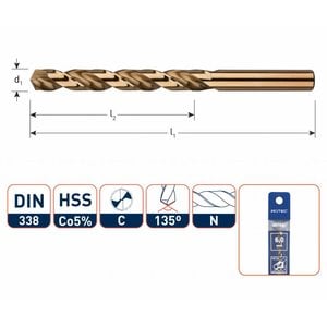 Hevu tools HEVU Metaalboor HSS-Co silver-line kort  in etui - Ø1 t/m Ø13 mm - 0