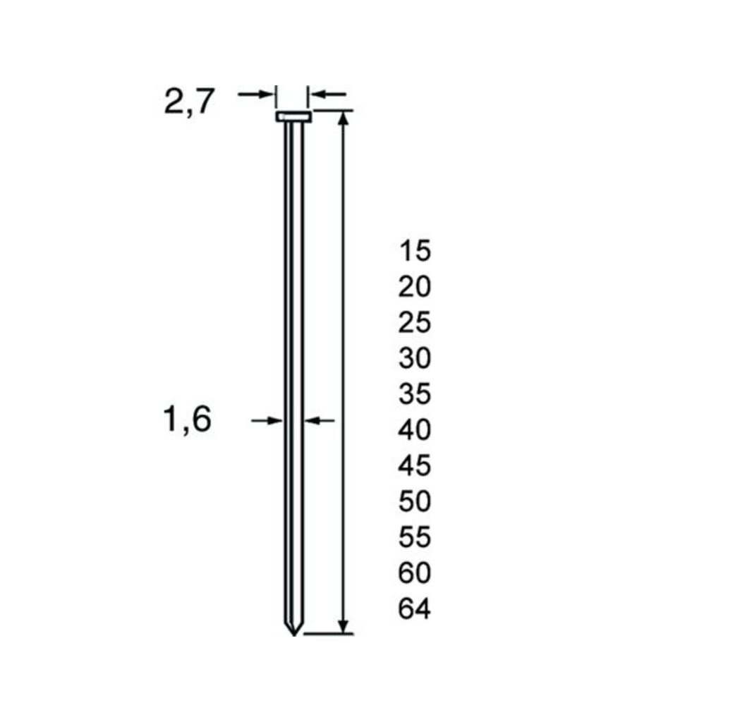 Dutack Fasteners Dutack brad SKN16/15 mm verzinkt 2500 stuks - 5138029