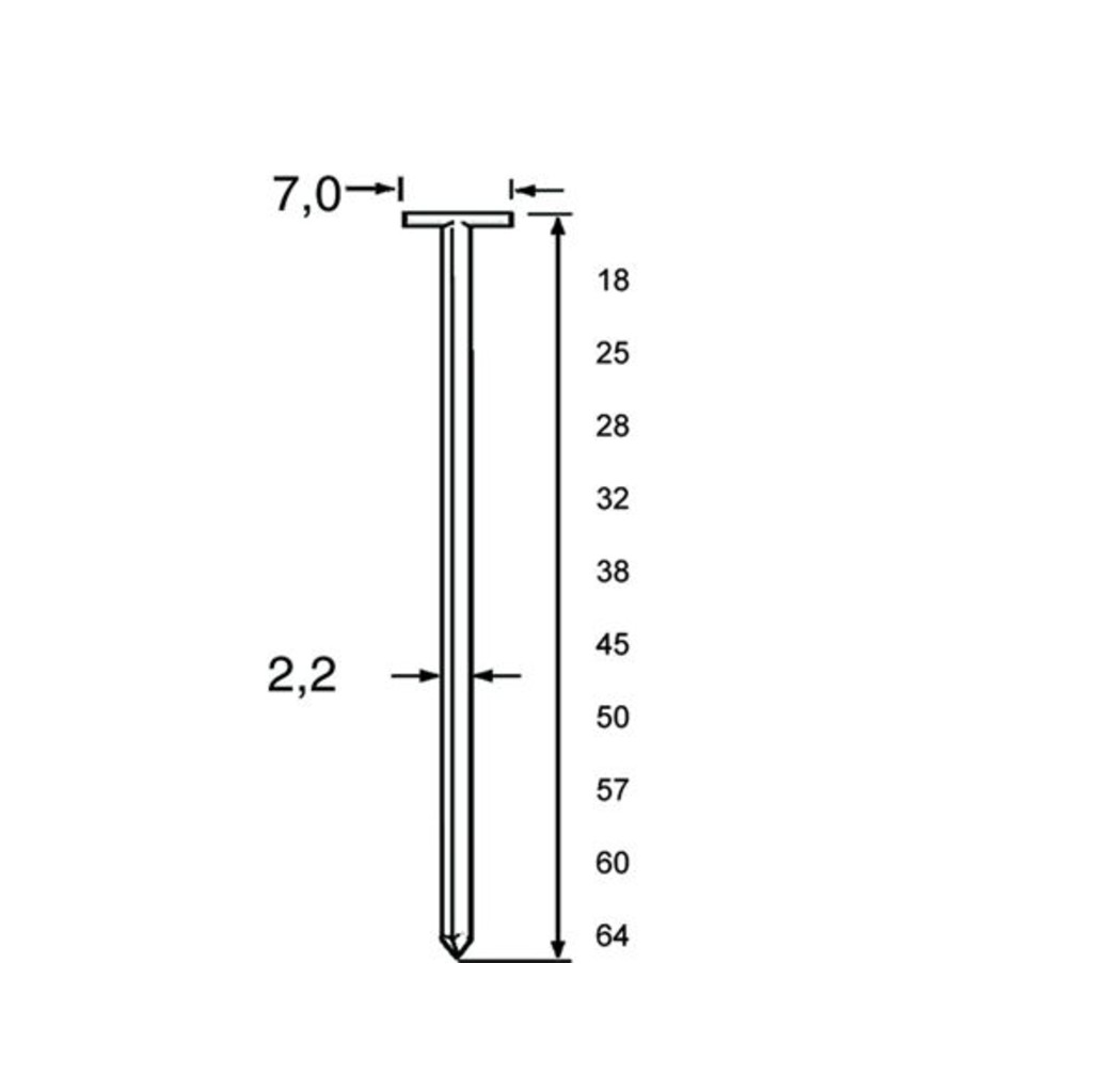 Dutack Fasteners Dutack T-Nagel TN22/32 mm verzinkt 2000 stuks - 5220037