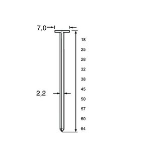 Dutack Fasteners Dutack T-Nagel TN22/64 mm verzinkt 1000 stuks - 5220043 - 0