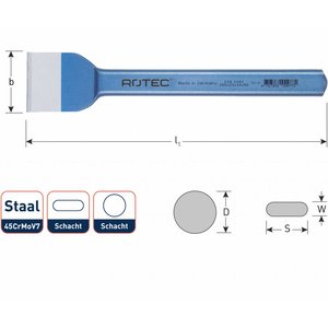 Rotec Rotec Voegbeitel vlak-ovaal 50 - 75 mm - 1