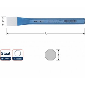 Rotec Rotec Koudbeitel 8 kantig 10 - 26 mm staal - 1