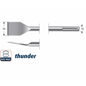 Hevu tools HEVU Spadebeitel gebogen Thunder SDS-max 50x380 mm - 215.1226 - 1