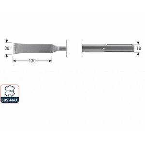 Hevu tools HEVU HM Tandbeitel SDS-max 38x280 mm - 215.1060 - 1