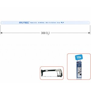 Hevu tools Rotec Handmetaalzaagblad bi-metaal 12" - 10 stuks - 500.0024 - 1