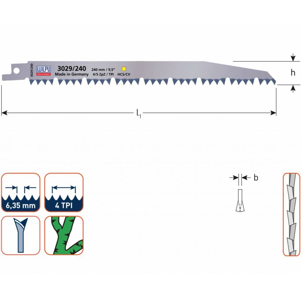 Wilpu Wilpu Reciprozaagblad 3029/240 mm - 515.0181