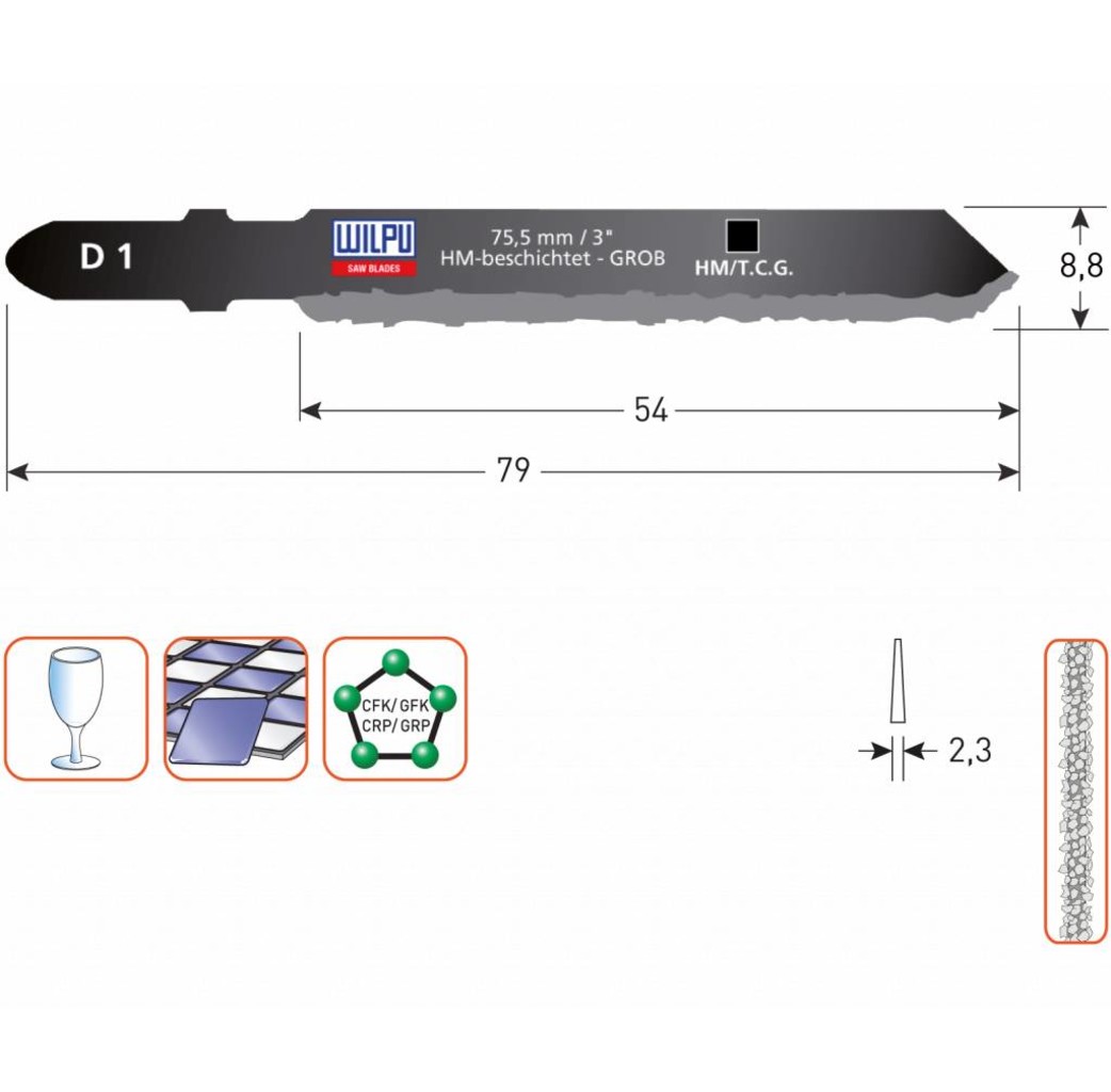 Wilpu Wilpu Decoupeerzaagblad D1 - 3 stuks - 510.0941