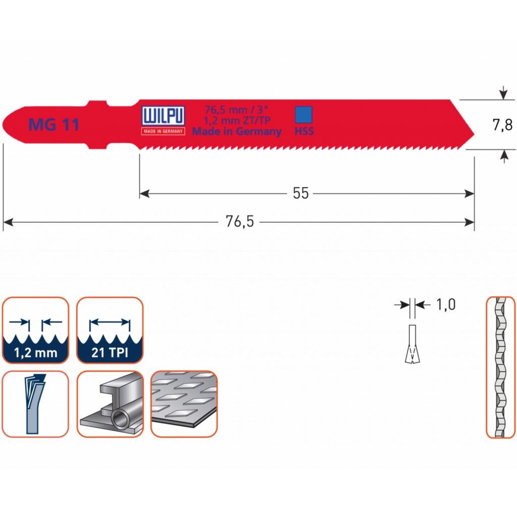 Wilpu Wilpu Decoupeerzaagblad MG11 5 stuks - 510.0621