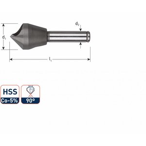 Rotec Rotec HSS-Co Verzinkfrees met schuin gat - cilindrische schacht - 1