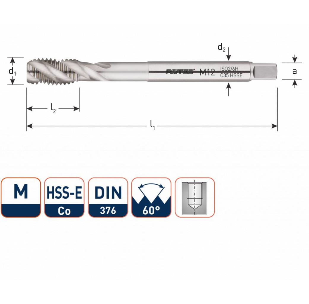 Rotec Rotec HSS-E OPTI machinetap metrisch blind M12x1,75 - 321.1200C