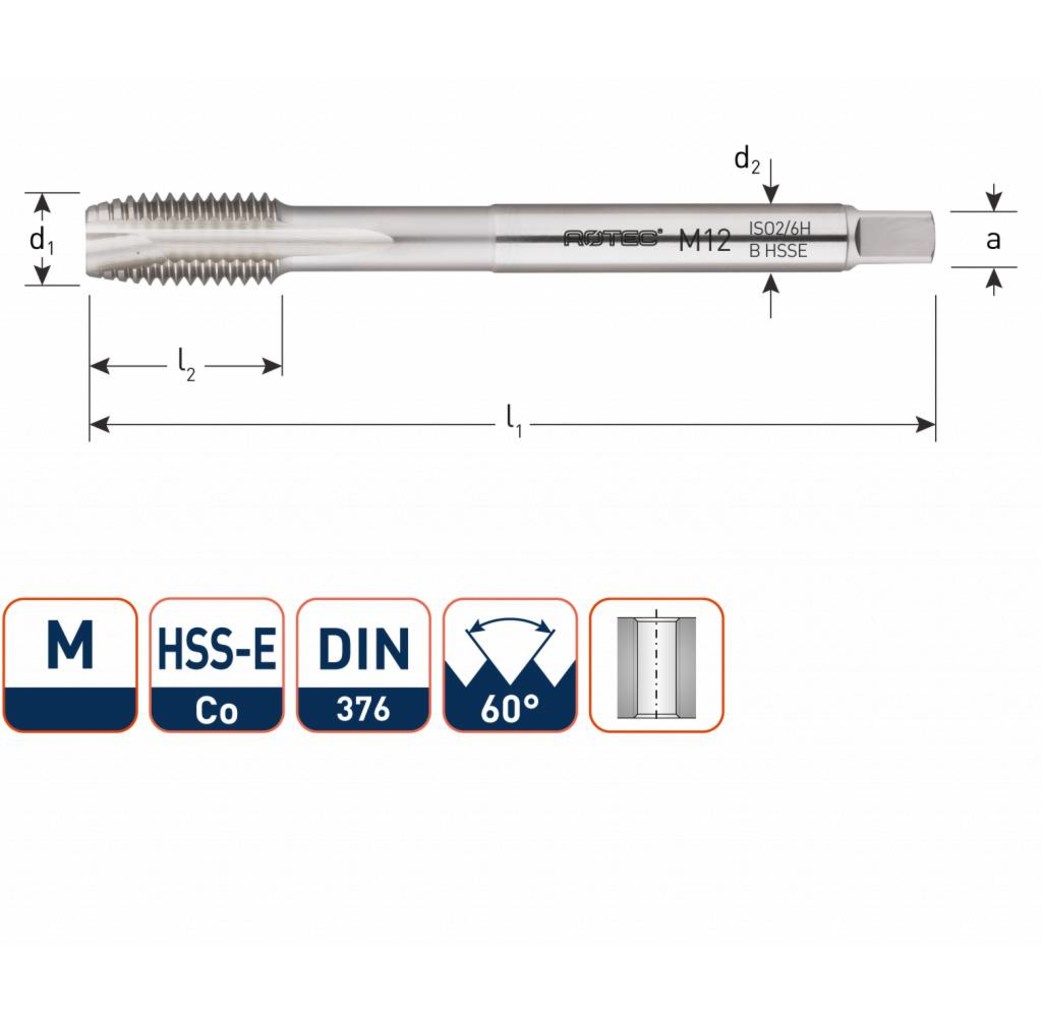 Rotec Rotec HSS-E OPTI machinetap metrisch doorlopend M12 - M20