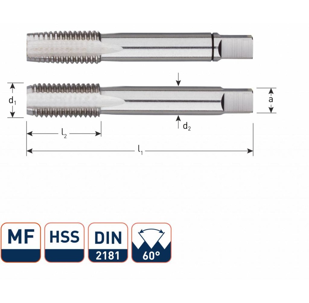 Rotec Rotec HSS Handtappenset MF metrisch fijn set á 2 stuks