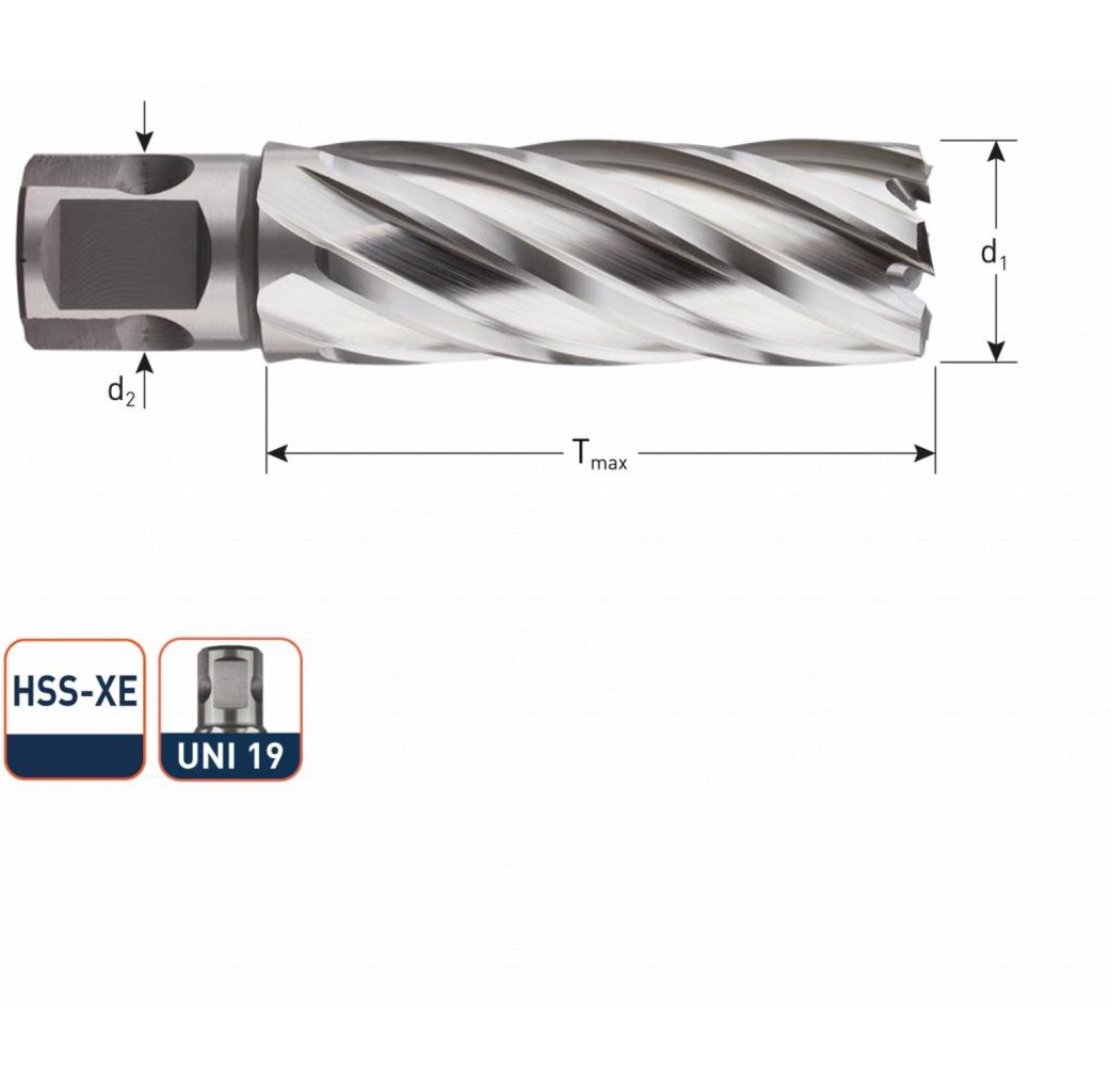 Rotec Rotec HSS-XE Kernboor silver-line 55 mm (UNI) 12 - 40 mm