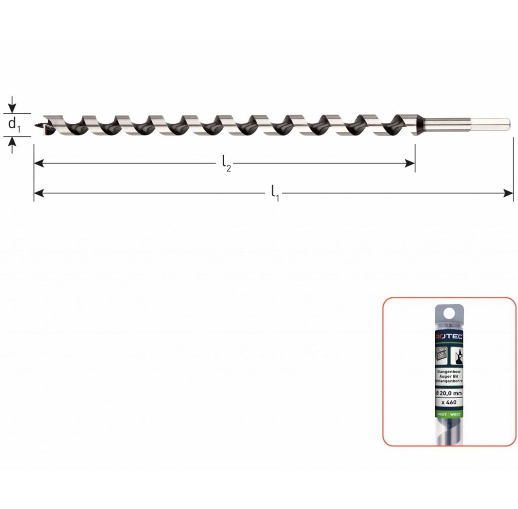 Rotec Rotec Slangenboor silver-line in koker - 6 - 32 mm