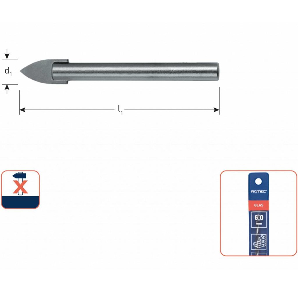 Rotec Rotec Glasboor - Ø3 t/m Ø12 mm