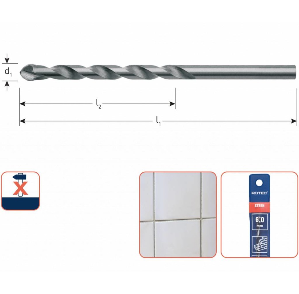 Rotec Rotec Tegelboor extreme - Ø4 t/m Ø10 mm