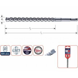 Hevu tools HEVU Hamerboor - steenboor - SDS-plus Quattro-X 4 snijder - 5 - 32 mm - 0