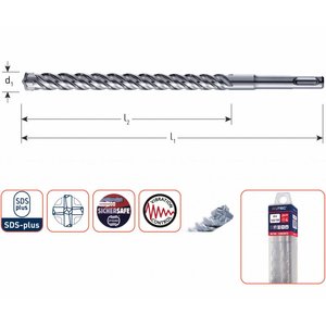 Hevu tools HEVU Hamerboor - steenboor SDS-plus Quattro-X 4 snijder 5 - 12 mm in box - 10 stuks - 0