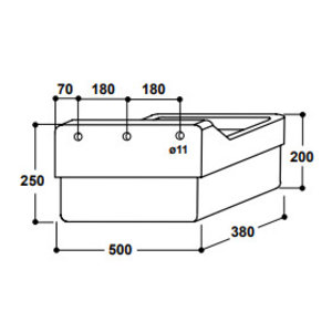 Suevia Suevia Voerbak wand model 211 - Polyethyleen - 26 Liter - 160.0211 - 1