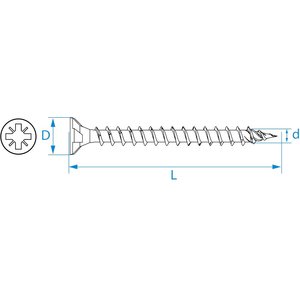 Silvermate Silvermate Spaanplaatschroeven PZ 3,5 mm - voldraad - verzinkt - 1