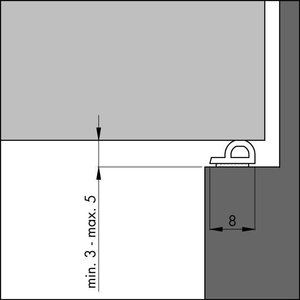 Ellen EllenFlex Tochtband P (gemiddelde kier) - 7,5 meter - kier 3-5 mm - kunststof EPDM - wit - 600301062 - 1