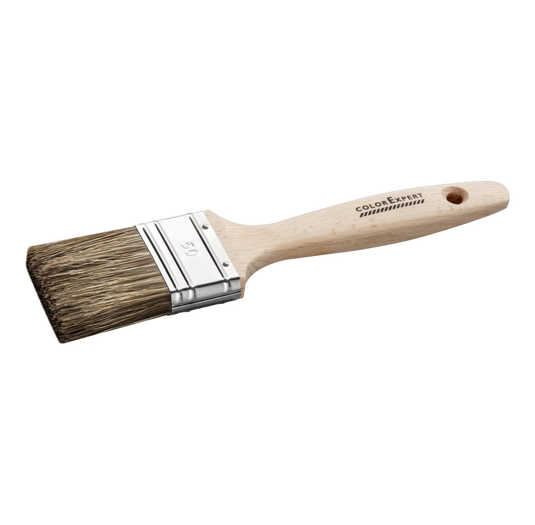 Color Expert Color Expert Platte kwast 40 mm beits - bruin haar-mix - FSC® houten greep - 81534099