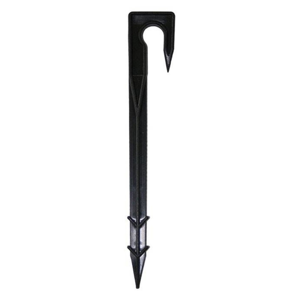 Hevu tools Druppelslang grondpen tbv Ø16 mm slang - 185 mm - zwart