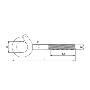 Dulimex Dulimex schommelhaak - bevestigingshaak M10x145 mm - metrische draad - verzinkt - 375-10E - 1