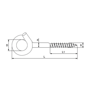 Dulimex Dulimex schommelhaak - bevestigingshaak 8,8x145 mm - houtdraad - verzinkt - 370-09E - 1