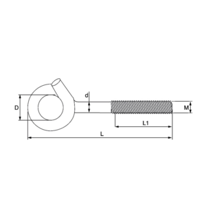 Dulimex Dulimex schommelhaak - bevestigingshaak M12x145 mm - metrische draad - verzinkt - 375-12E - 1