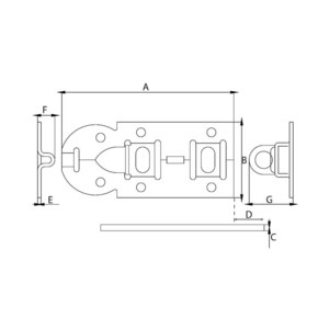 Dulimex Dulimex Hangslotrolschuif - vlak model - staal verzinkt - 1