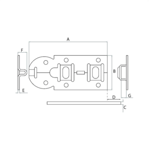 Dulimex Dulimex Rolschuif - vlak model - staal verzinkt - 1