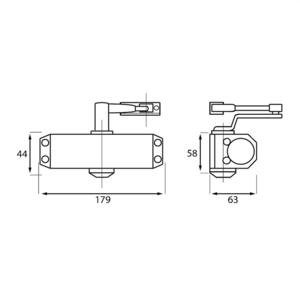 Dulimex Briton Deurdranger 121 serie - zwaarte 3 - zilvergrijs - DD 121 CE - 1