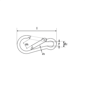 Dulimex Dulimex Karabijnhaak gelijkend C-DIN 5299 - RVS AISI 316 - 1